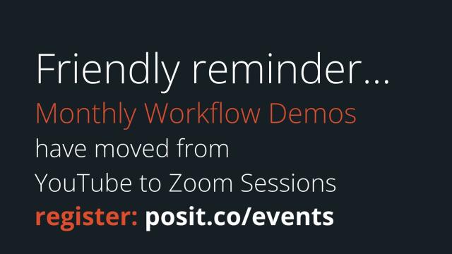 Monthly Workflow Demos now on Zoom Sessions | Recordings still shared below